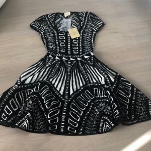 Black and white cocktail dress